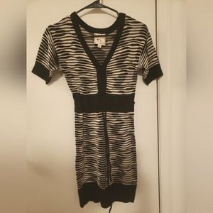 Black & Cream striped sweater dress by PINK ROSE size small